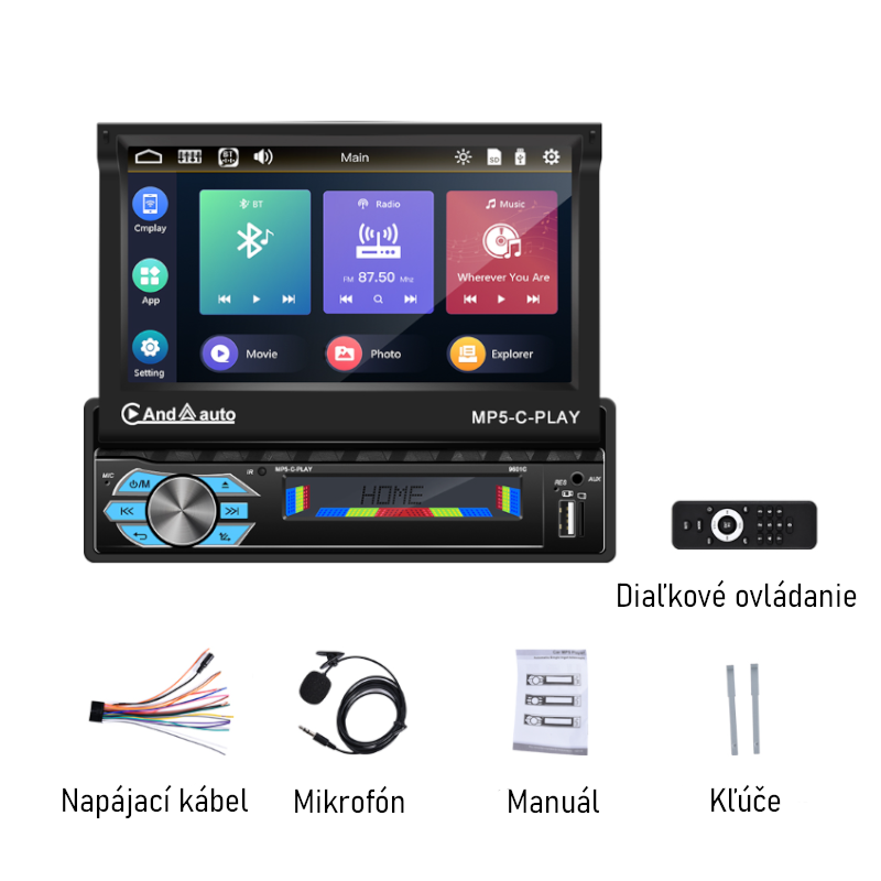 Multimediálne rádio veľkosti 1DIN CarPlay