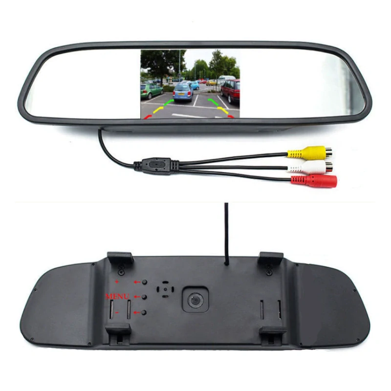 Spätné zrkadlo s cúvacou kamerou | Set 4,3" monitor + kamera IP66
